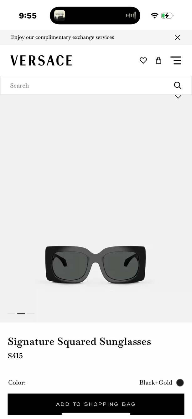 Versace Signature Squared Sunglasses VE4496U